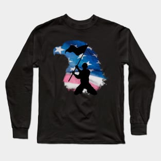 Eagle American Flag with Veterans Day Gift Idea Long Sleeve T-Shirt